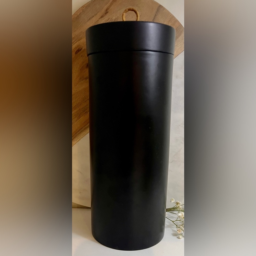 Round wood storage container w/lid